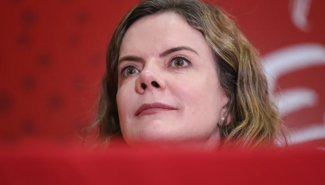 Gleisi Hoffmann no Congresso do PT