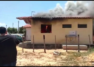 Incêndio em residência na cidade de Parnaíba