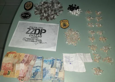 Material encontrado durante a ação policial