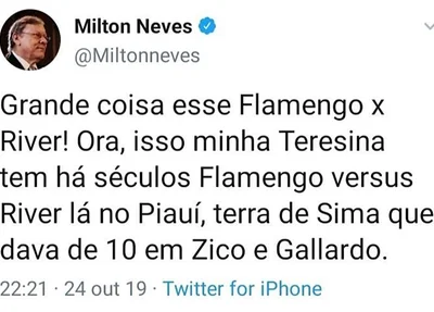 Postagem do Milton Neves
