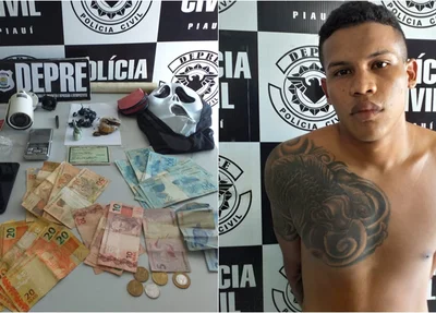 Douginha foi preso com o material apreendido