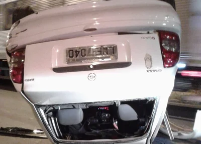 Veículo capotou na BR 316