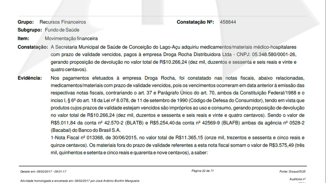DENASUS constatou irregularidades
