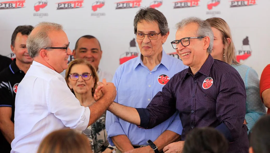 Firmino Filho e João Vicente Claudino no evento do PTB