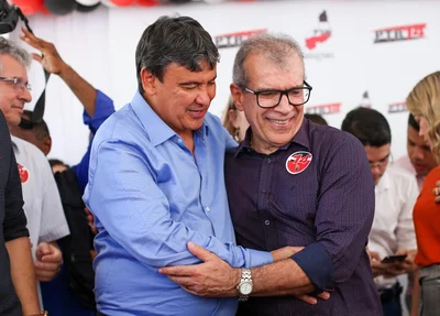 Wellington Dias e João Vicente Claudino em evento do PTB