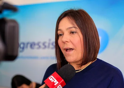 Celina Tourinho em entrevista ao GP1 na sede do Progressistas