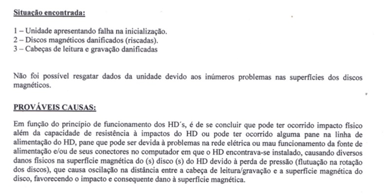 Situação do HD