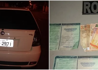 Carro e objetos apreendidos