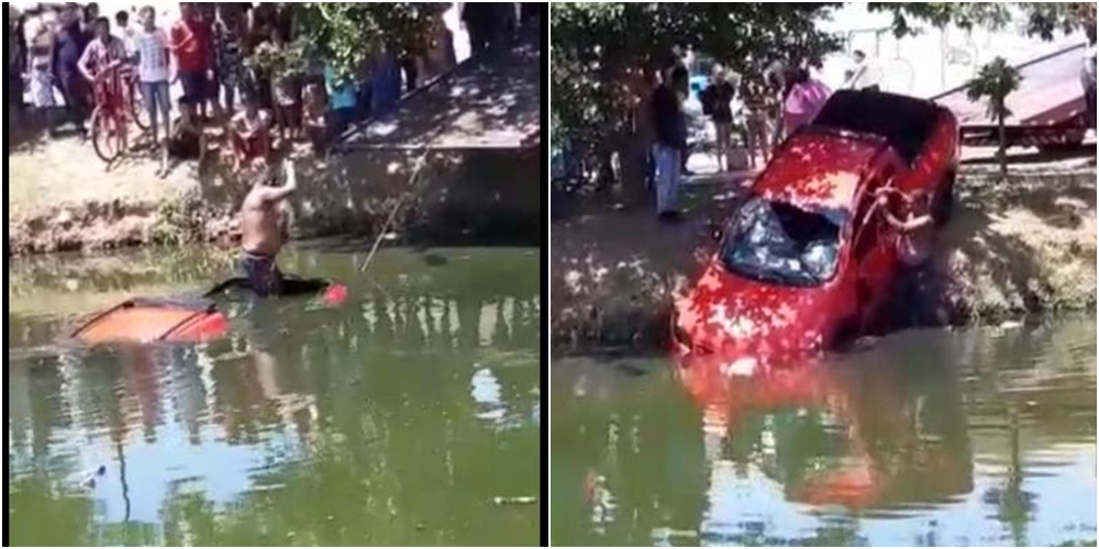Carro cai em córrego na zona norte de Teresina 