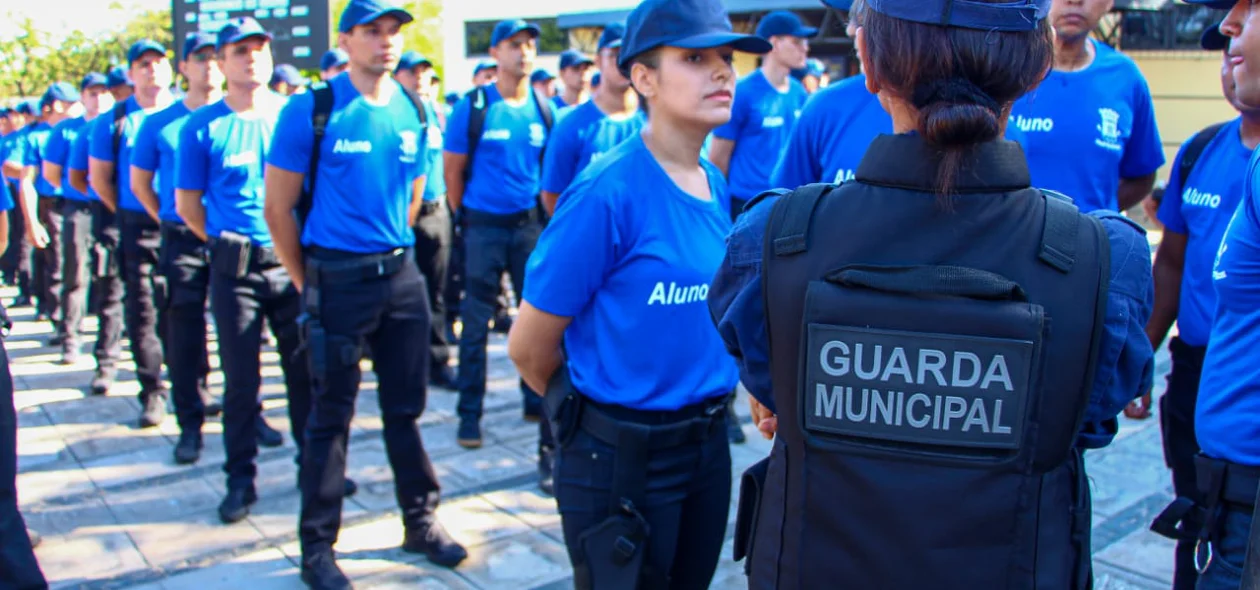 Alunos na aula inaugural do curso de formação da Guarda Municipal de Teresina