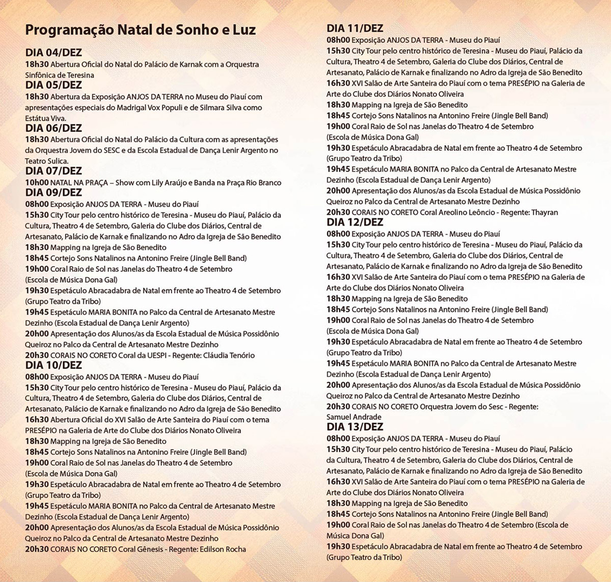 Programação de Natal