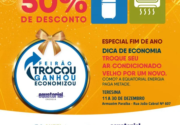 Projeto da Equatorial oferece 50% de desconto na compra de eletrodomésticos 
