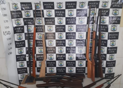 Armamentos apreendidos estavam no interior de uma residência em São Raimundo Nonato