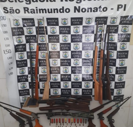 Armamentos apreendidos estavam no interior de uma residência em São Raimundo Nonato