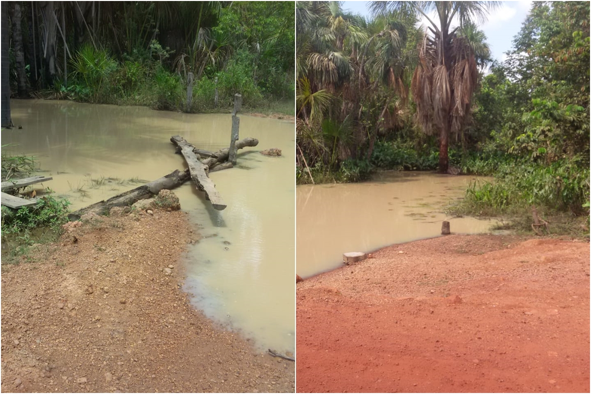 Riacho está com água imprópria em Baixa Grande do Ribeiro