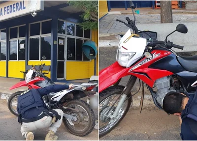 Motocicleta apreendida pela PRF-PI