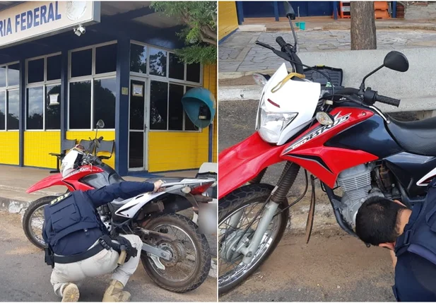Motocicleta apreendida pela PRF-PI