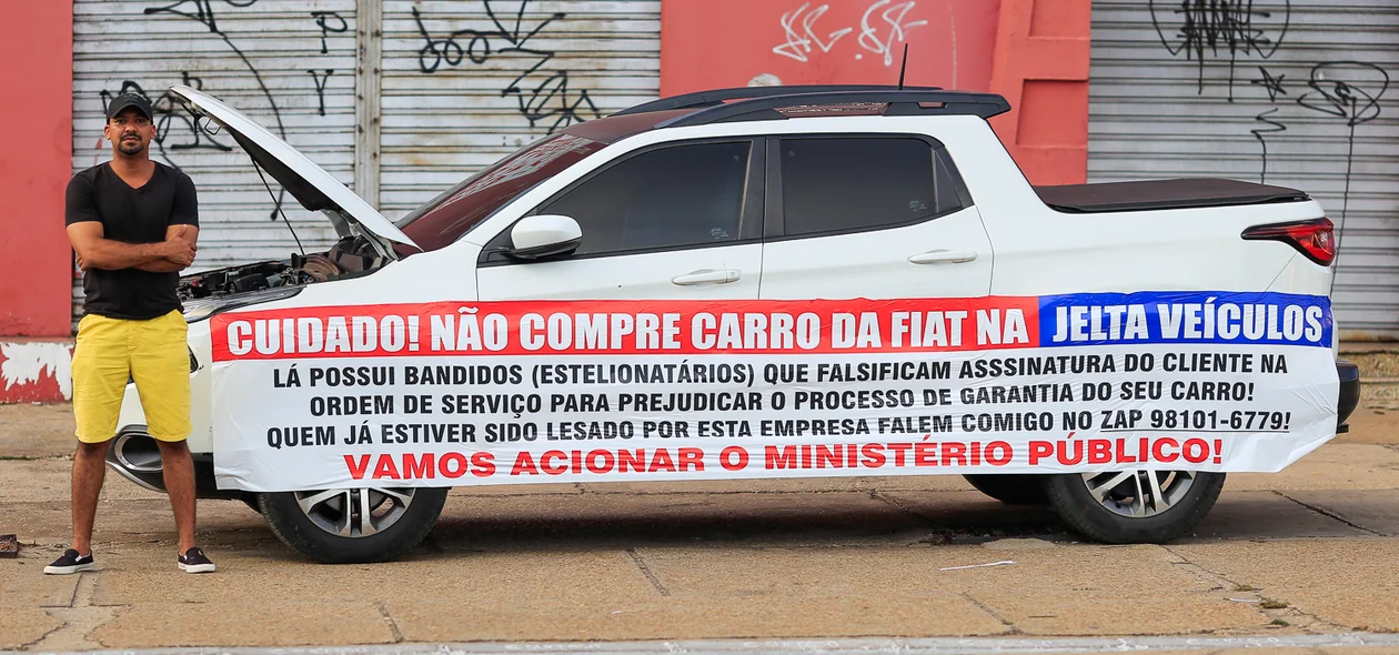 Jordão Rezende colocou seu veículo na Frei Serafim 