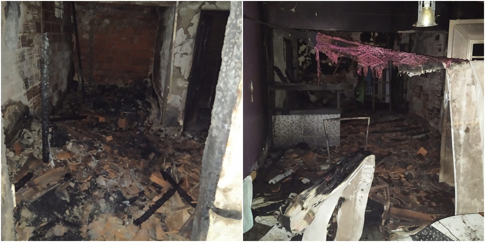 Casa fica destruída após incêndio em Teresina 