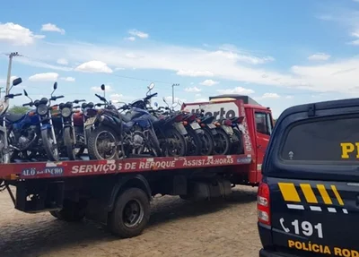 Motocicletas apreendidas pela PRF-PI