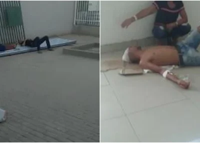 Pacientes são atendidos no chão no Hospital Regional Justino Luz