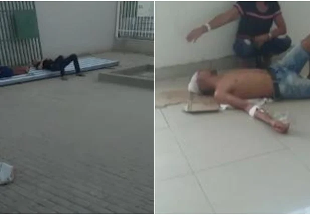 Pacientes são atendidos no chão no Hospital Regional Justino Luz