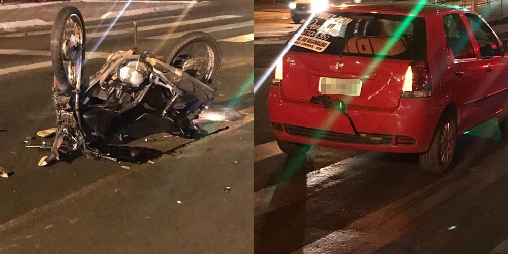 Mulher morre após colisão entre carro e moto na Avenida Kennedy