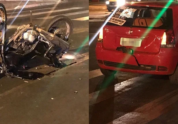 Mulher morre após colisão entre carro e moto na Avenida Kennedy