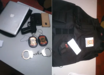 Material encontrado com os suspeitos