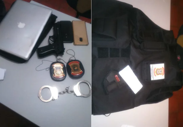 Material encontrado com os suspeitos
