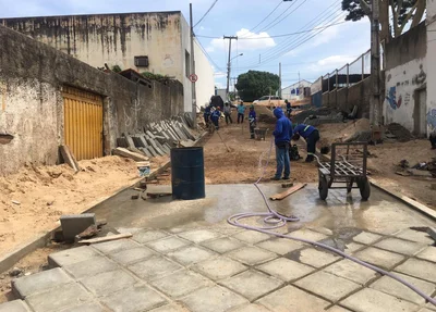 Obra no Centro de Teresina