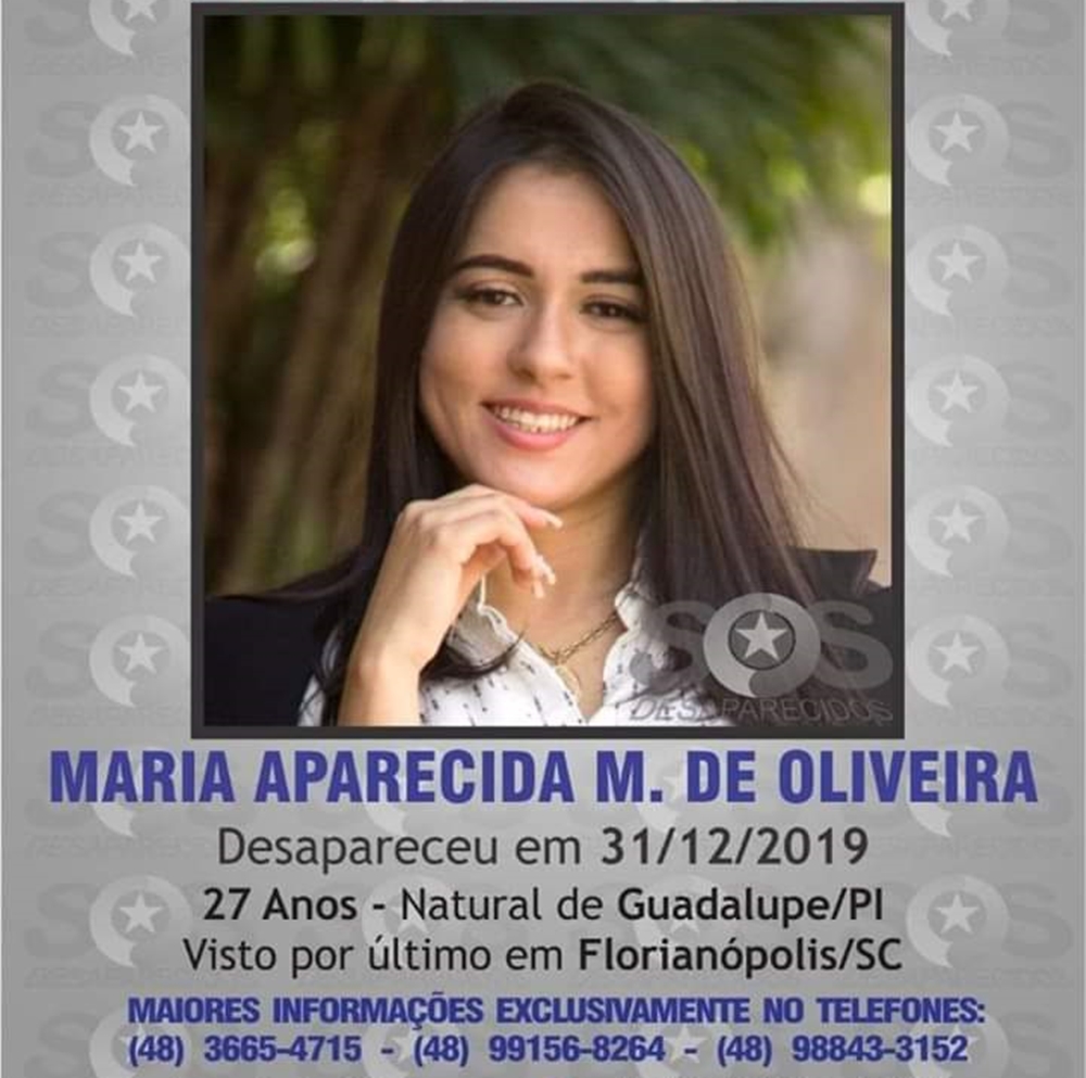 Jovem piauiense está desaparecida em Santa Catarina