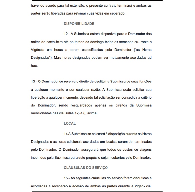  Advogado junta contrato de submissão sexual por engano em ação judicial