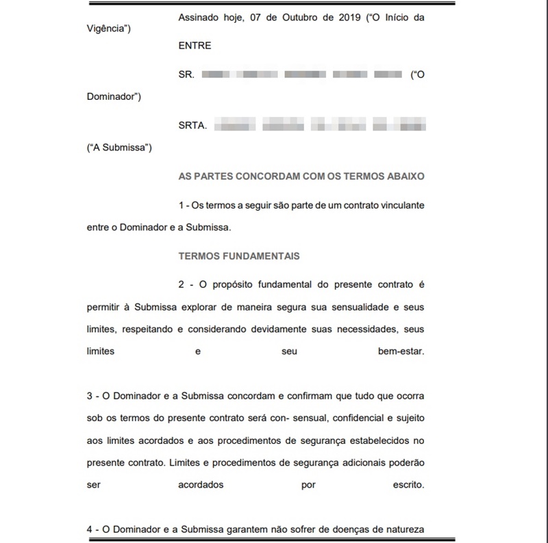 Contrato de submissão sexual  