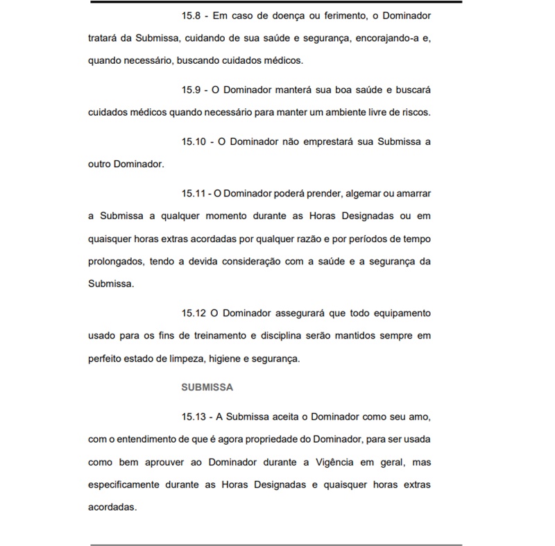 Contrato de submissão sexual 