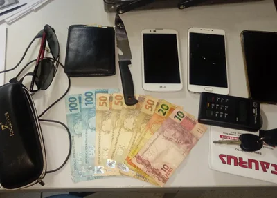 Objetos encontrados com o trio