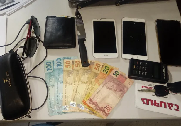 Objetos encontrados com o trio