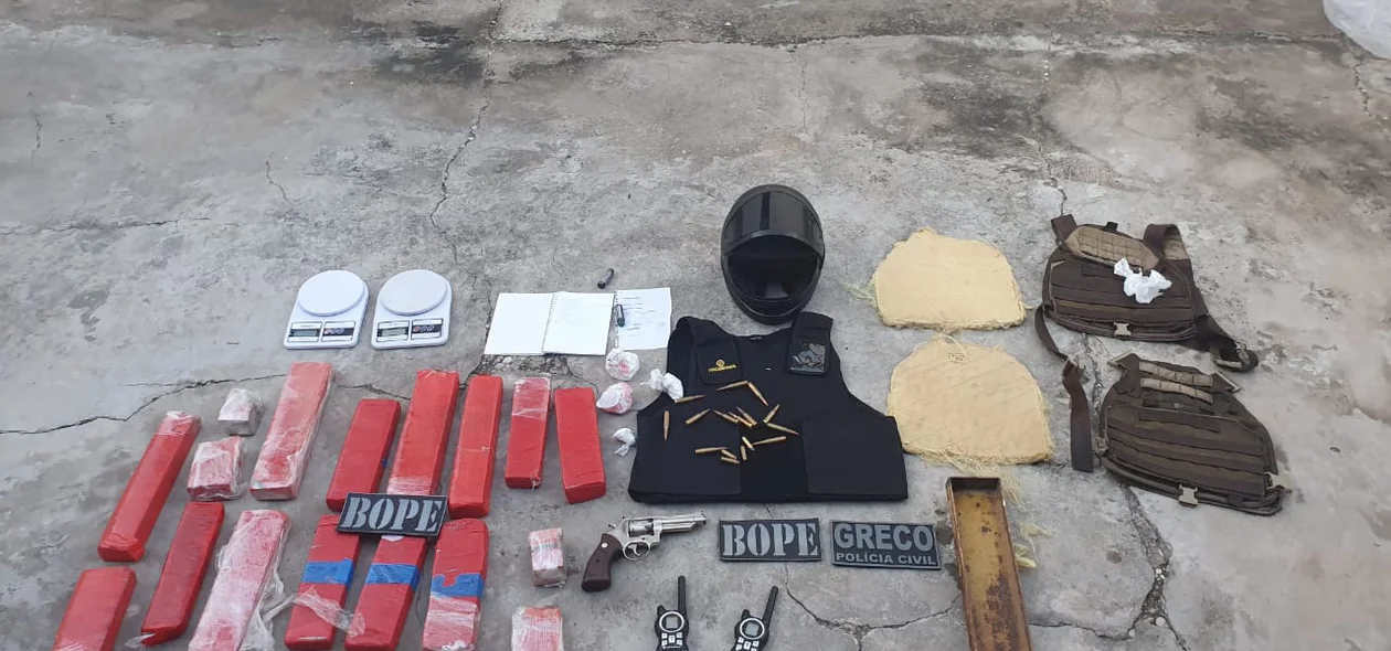 Material apreendido com quadrilha durante operação no PI