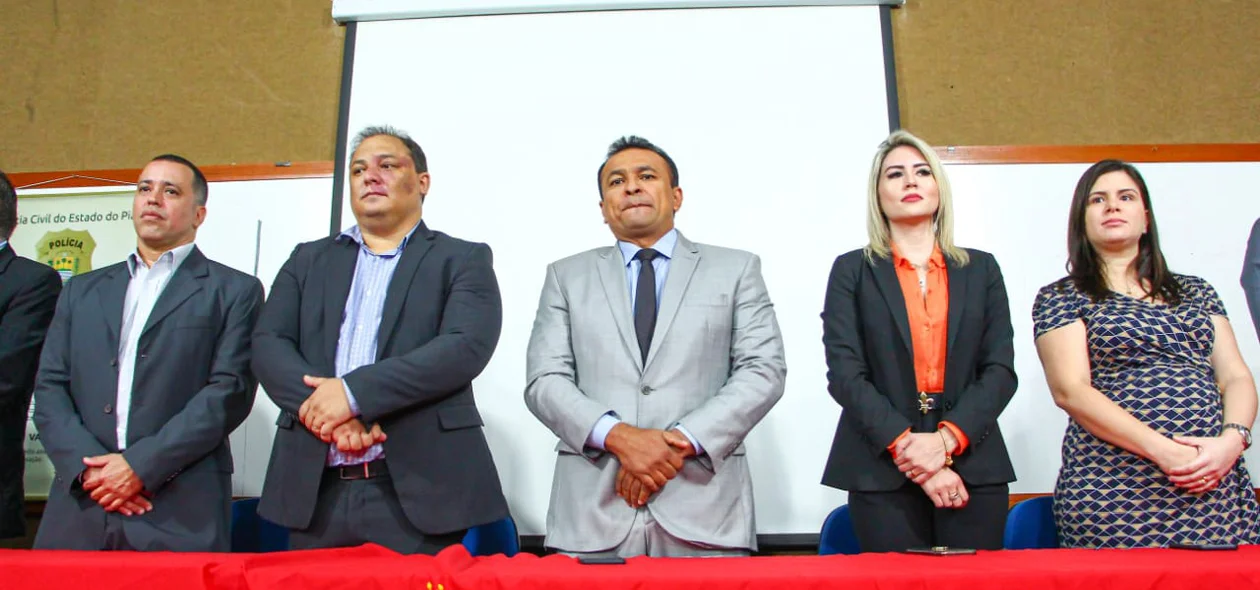 Fábio Abreu em solenidade de início do curso de formação de policiais civis