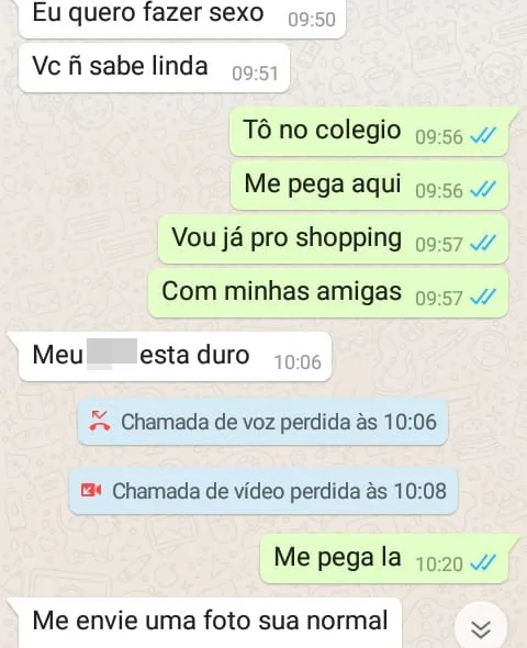 O acusado insiste nas chamadas de vídeo 
