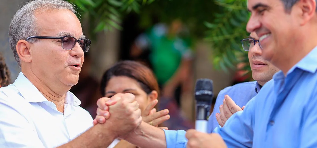 Prefeito Firmino Filho e o senador Ciro Nogueira na pavimentação das ruas na zona sudeste de Teresina
