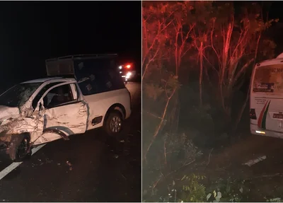 Colisão entre ônibus e carro em Piripiri 