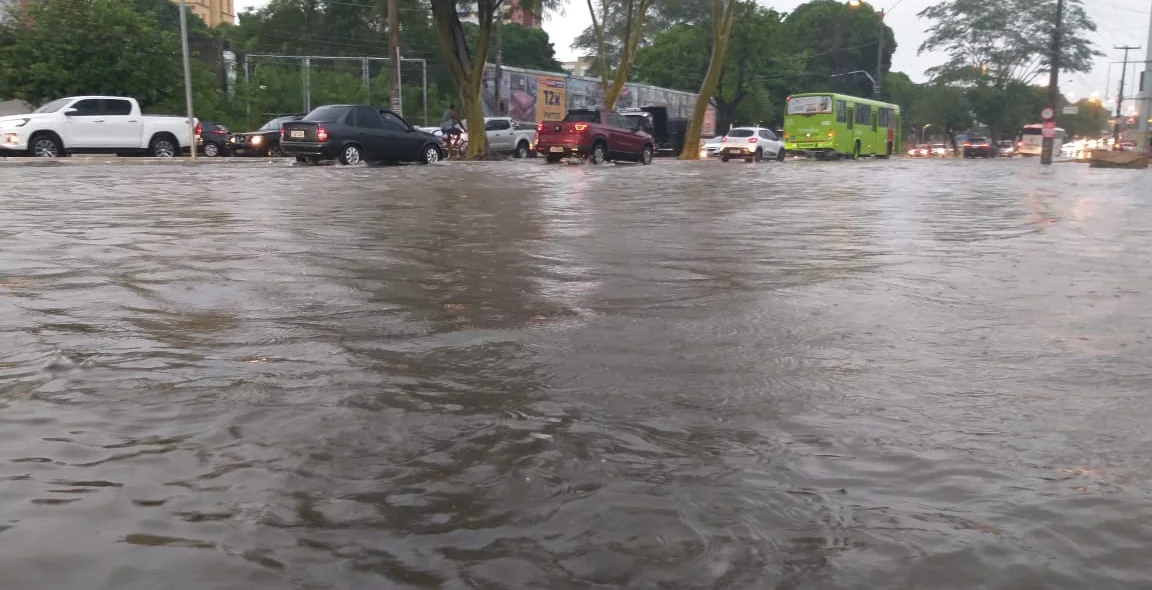 Os carros usam somente uma pista da avenida
