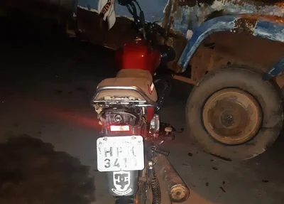 Motocicleta envolvida no acidente