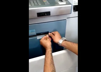 Equipamento instalado no caixa eletrônico