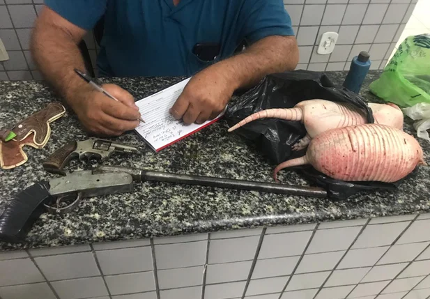 Apreensão de armas e animais silvestres