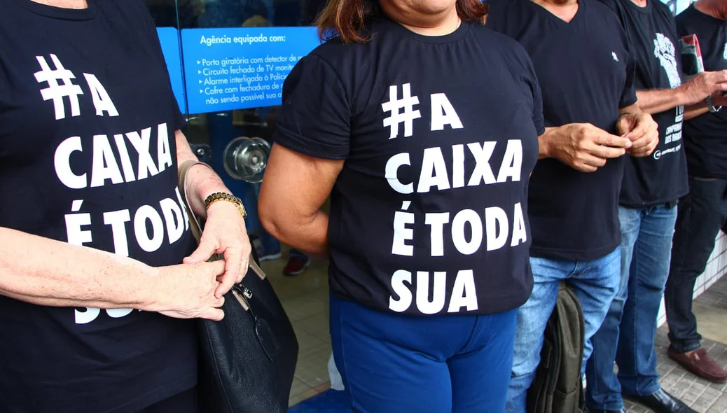 Manifestação dos bancários em Teresina