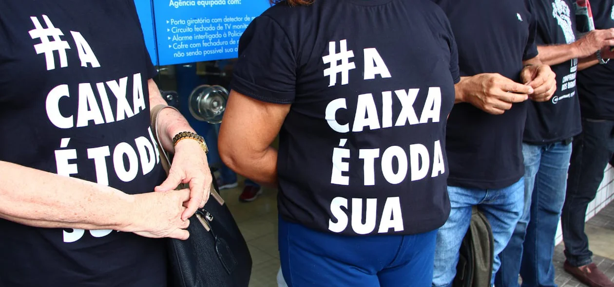 Manifestação dos bancários em Teresina