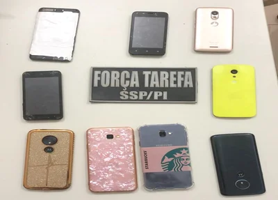 Nove celulares roubados que foram recuperados