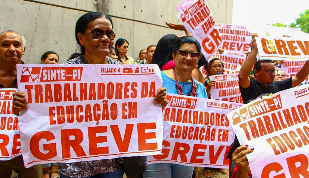 Manifestação de professores na Greve Geral